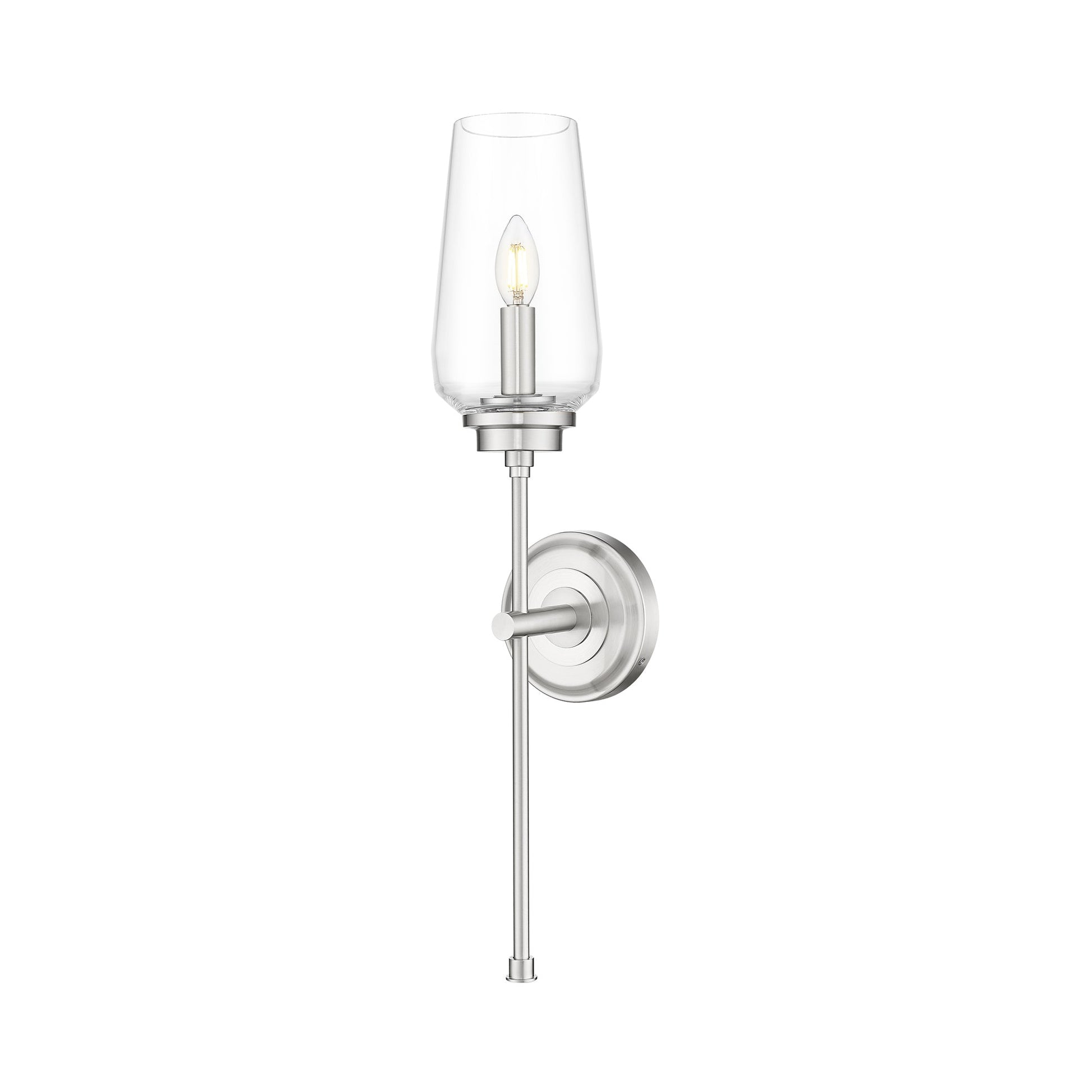Clara Wall Light in Brushed Nickel.