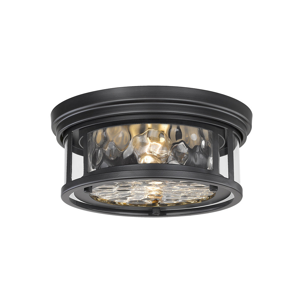 Clarion Flush Mount Ceiling Light in Matte Black (12-Inch).