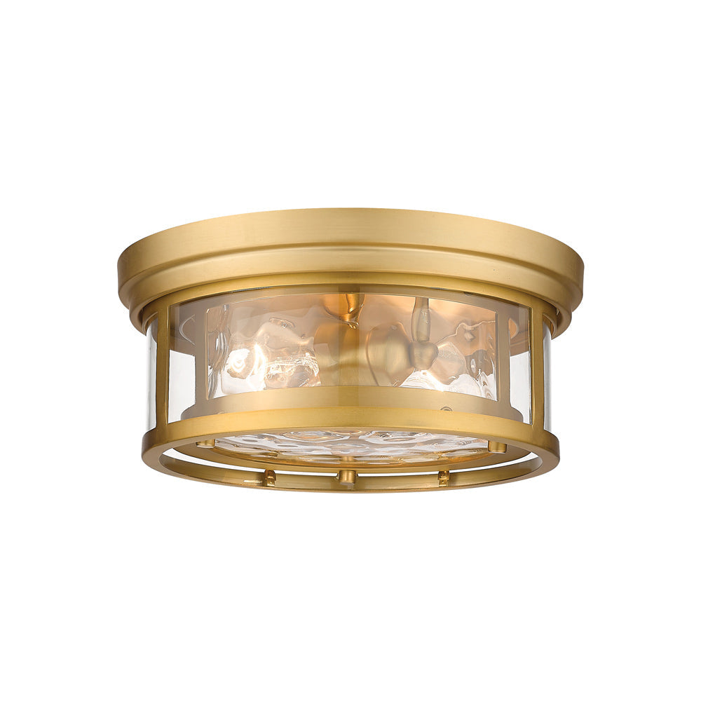 Clarion Flush Mount Ceiling Light in Olde Brass (12-Inch).