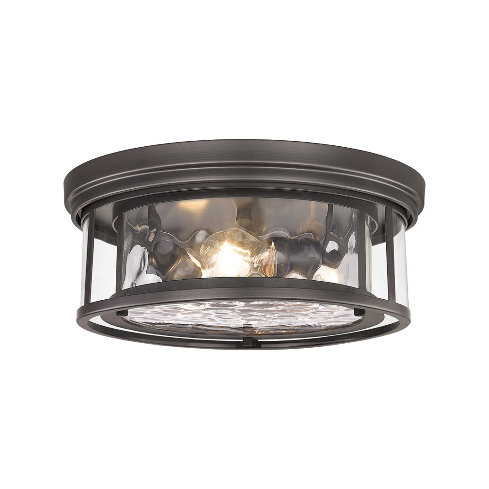 Clarion Flush Mount Ceiling Light in Bronze (16-Inch).
