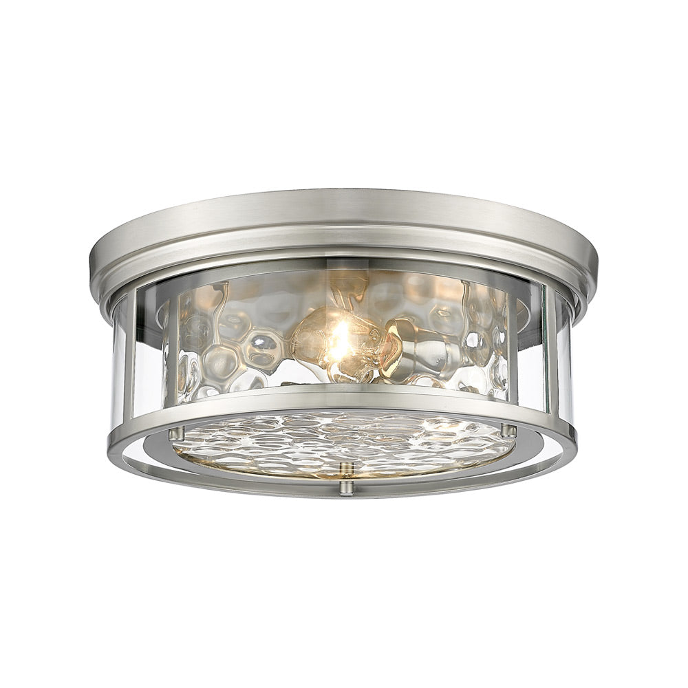 Clarion Flush Mount Ceiling Light in Brushed Nickel (16-Inch).
