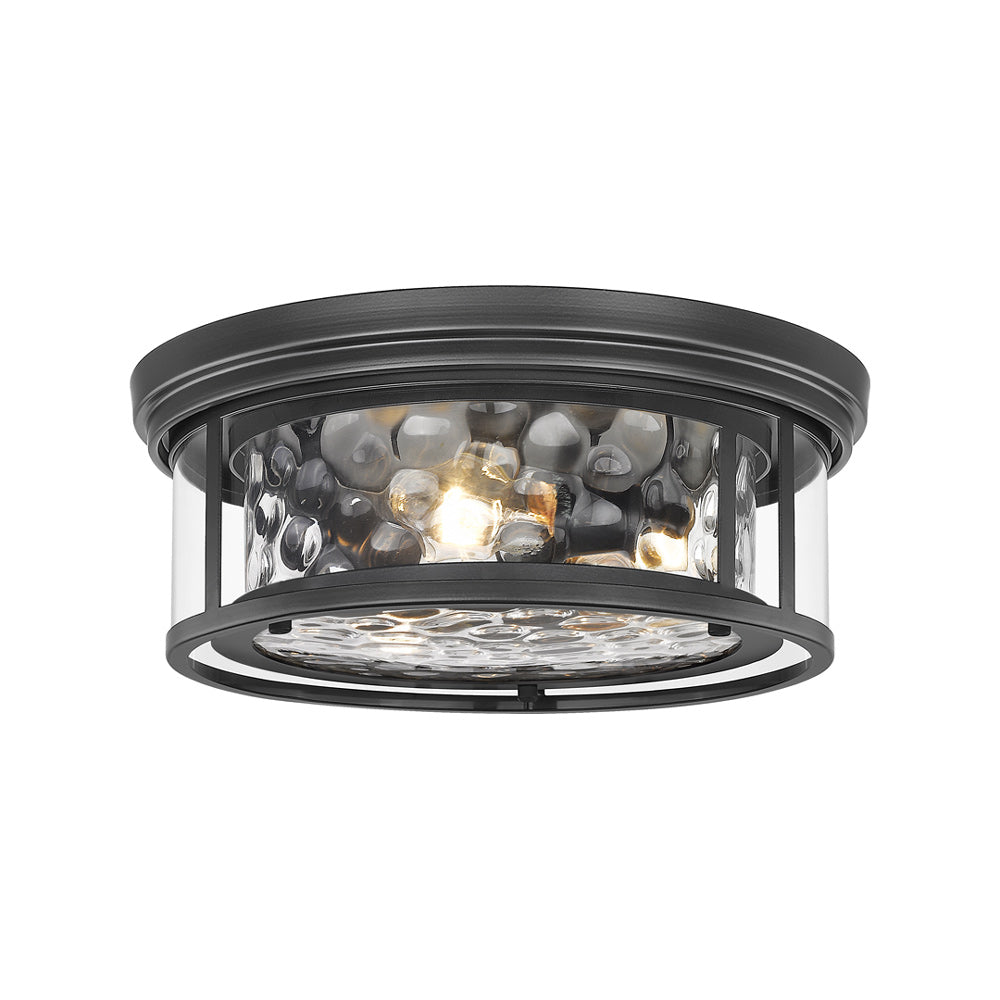 Clarion Flush Mount Ceiling Light in Matte Black (16-Inch).
