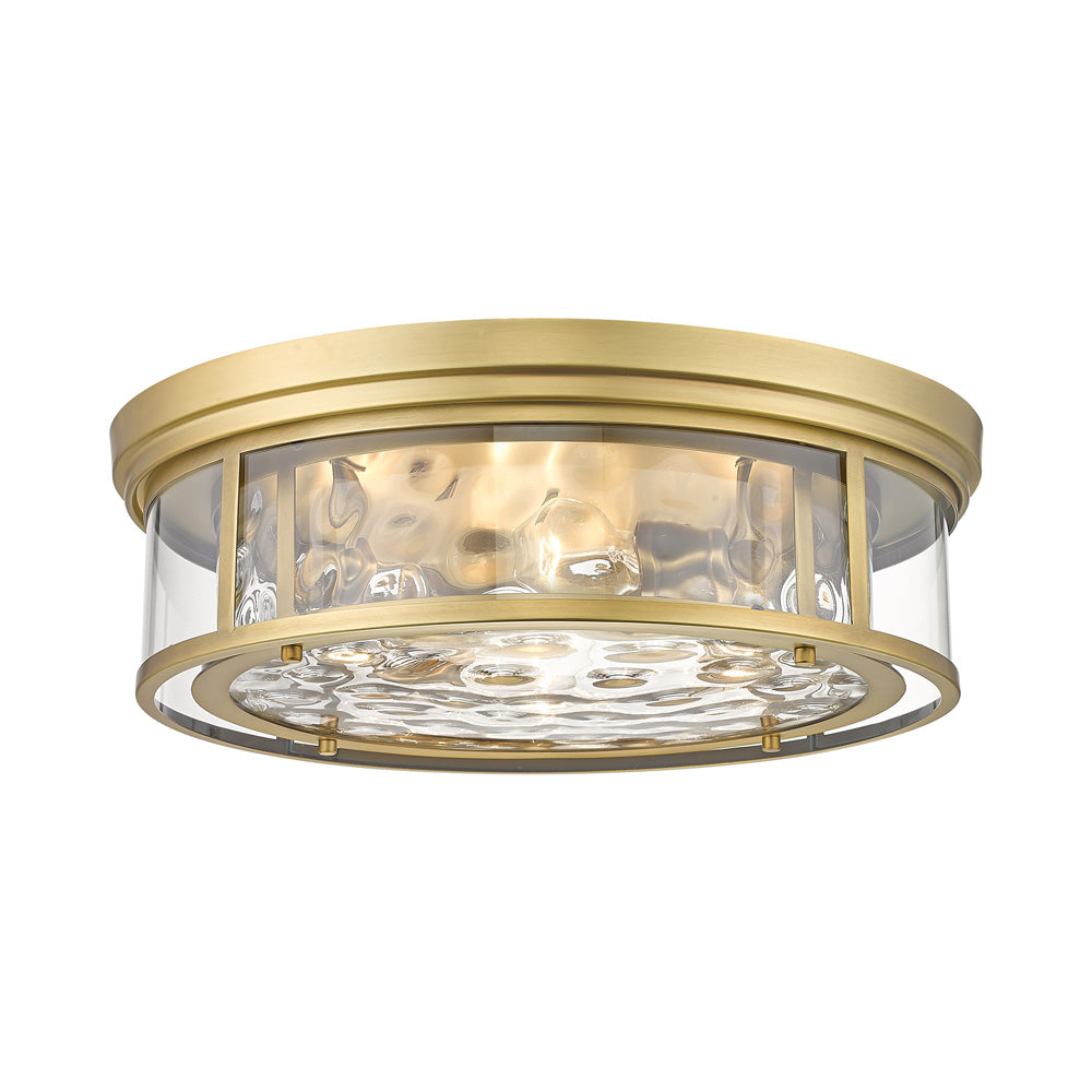 Clarion Flush Mount Ceiling Light in Rubbed Brass (20.75-Inch).
