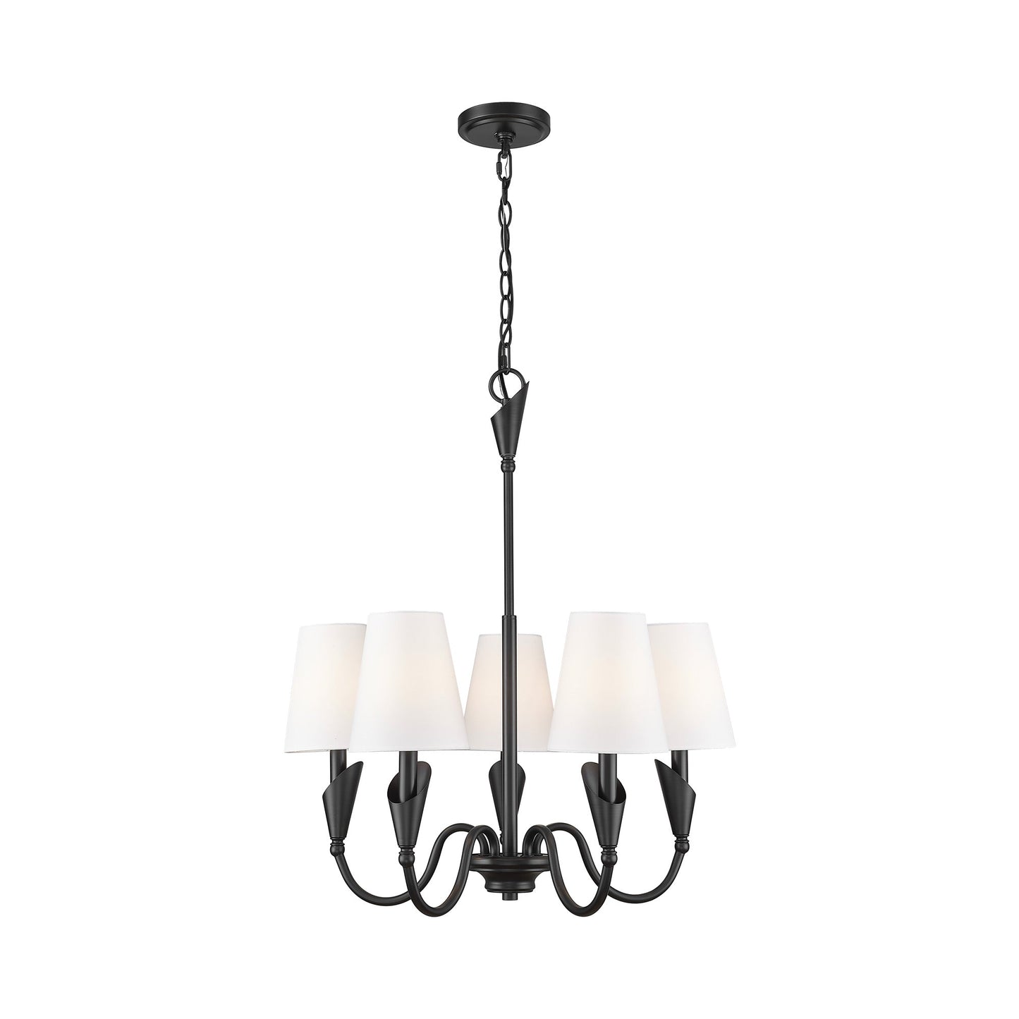Claudelle Chandelier in Matte Black (24-Inch).