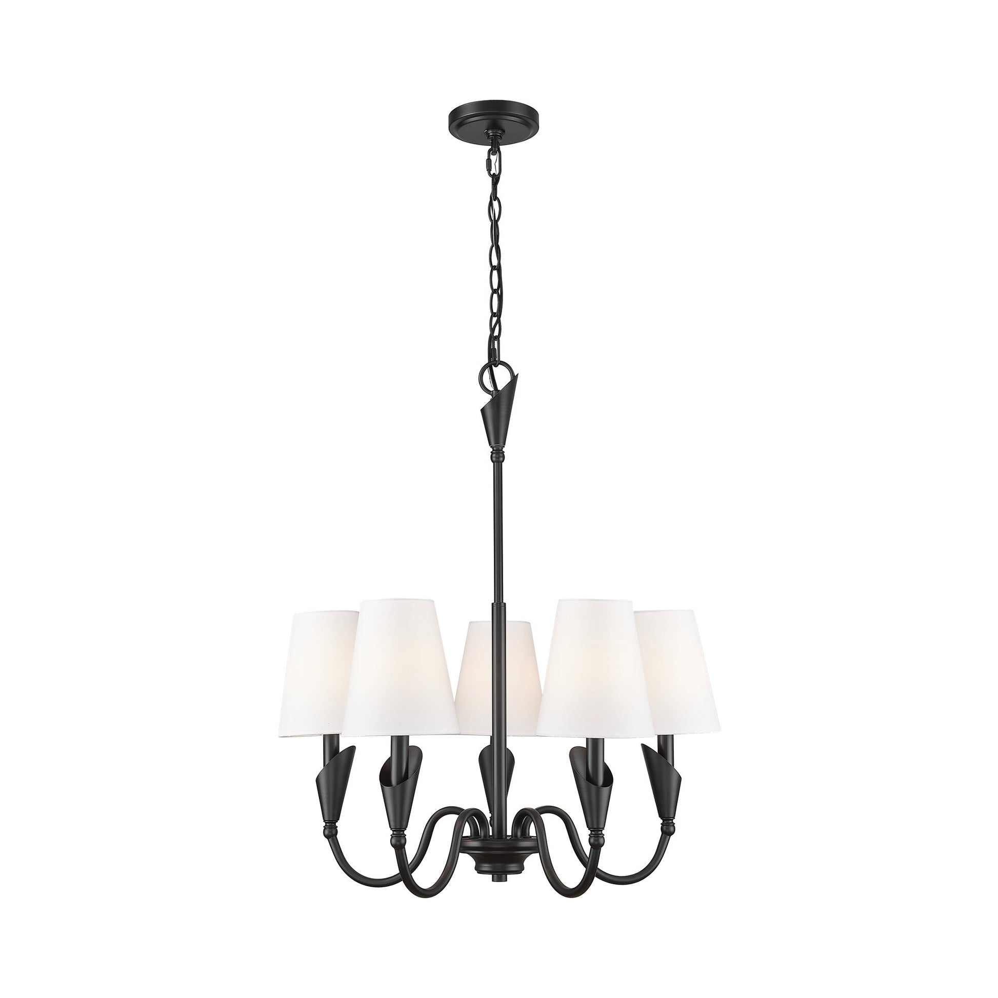 Claudelle Chandelier in Matte Black (24-Inch).