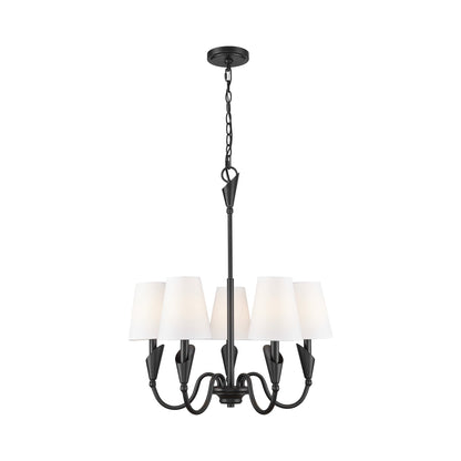 Claudelle Chandelier in Matte Black (24-Inch).