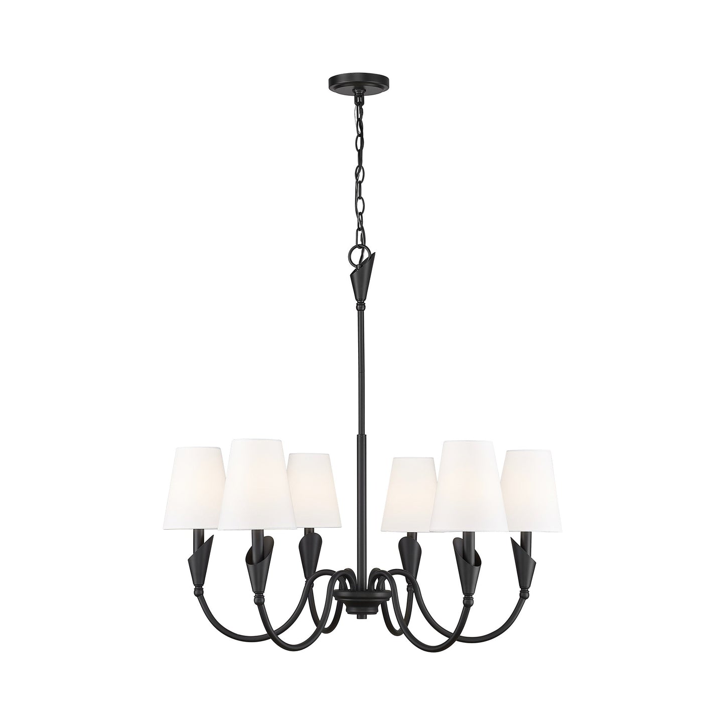 Claudelle Chandelier in Matte Black (32-Inch).