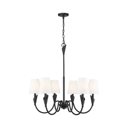 Claudelle Chandelier in Matte Black (32-Inch).