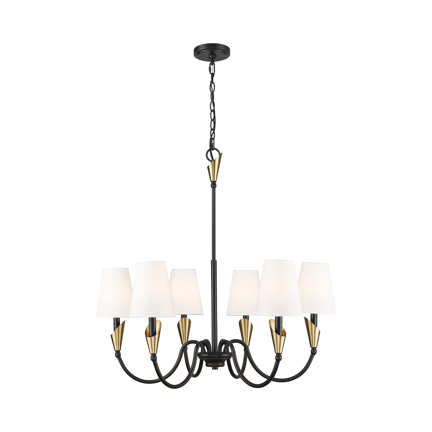 Claudelle Chandelier in Modern Gold (32-Inch).
