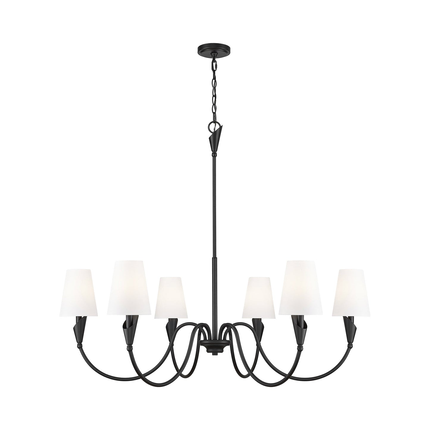 Claudelle Chandelier in Matte Black (46-Inch).