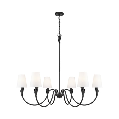 Claudelle Chandelier in Matte Black (46-Inch).