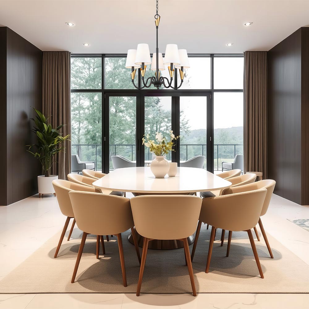 Claudelle Chandelier in dining room.