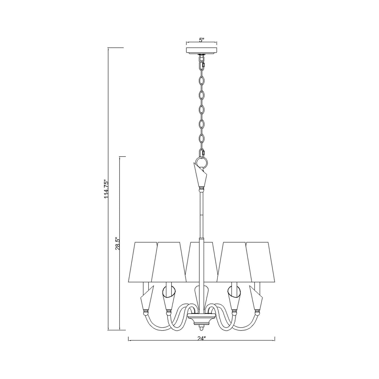 Claudelle Chandelier - line drawing.