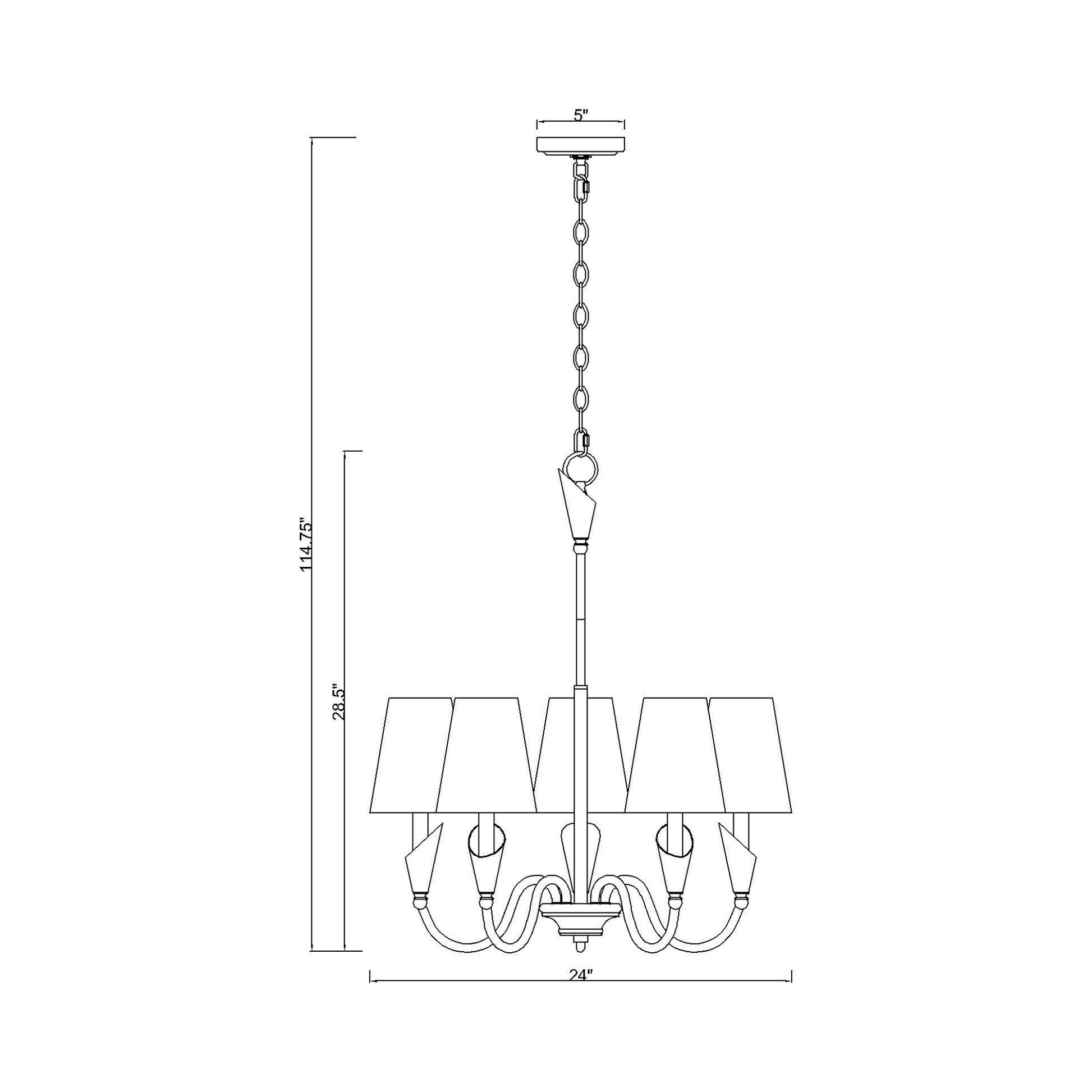Claudelle Chandelier - line drawing.