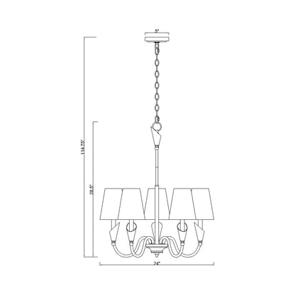 Claudelle Chandelier - line drawing.