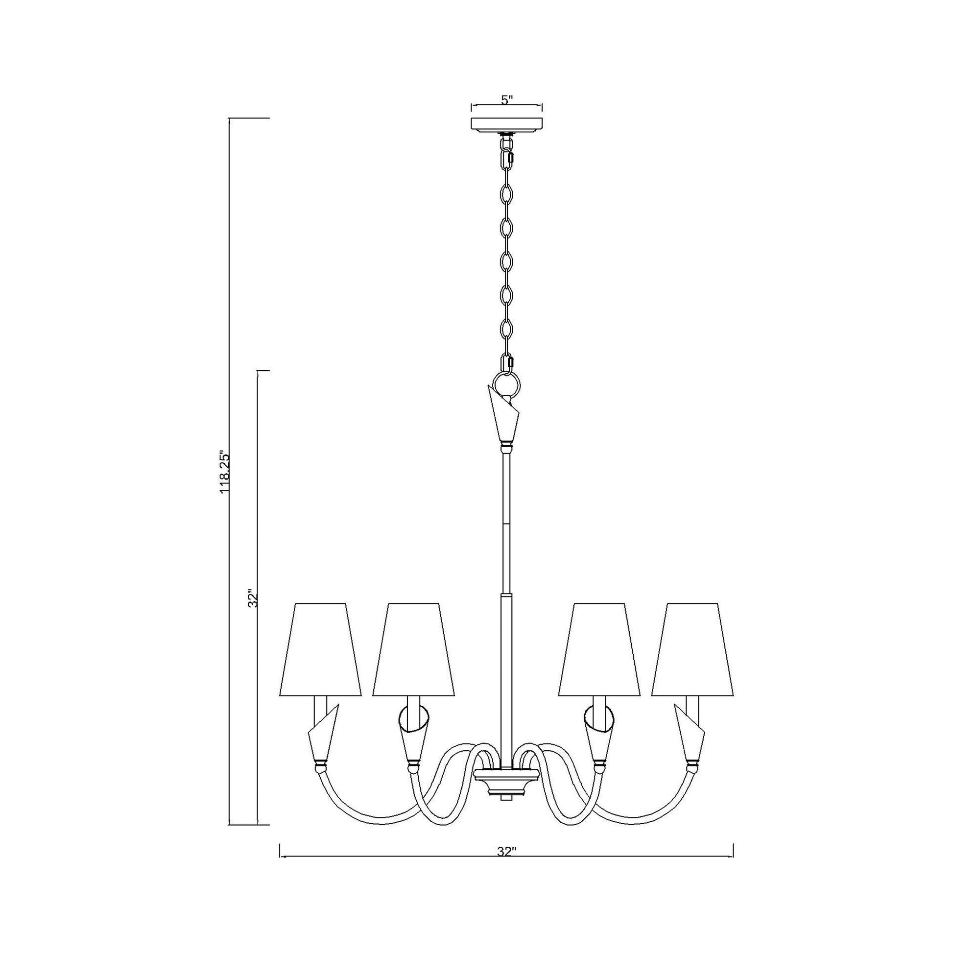 Claudelle Chandelier - line drawing.