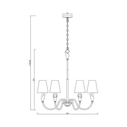 Claudelle Chandelier - line drawing.