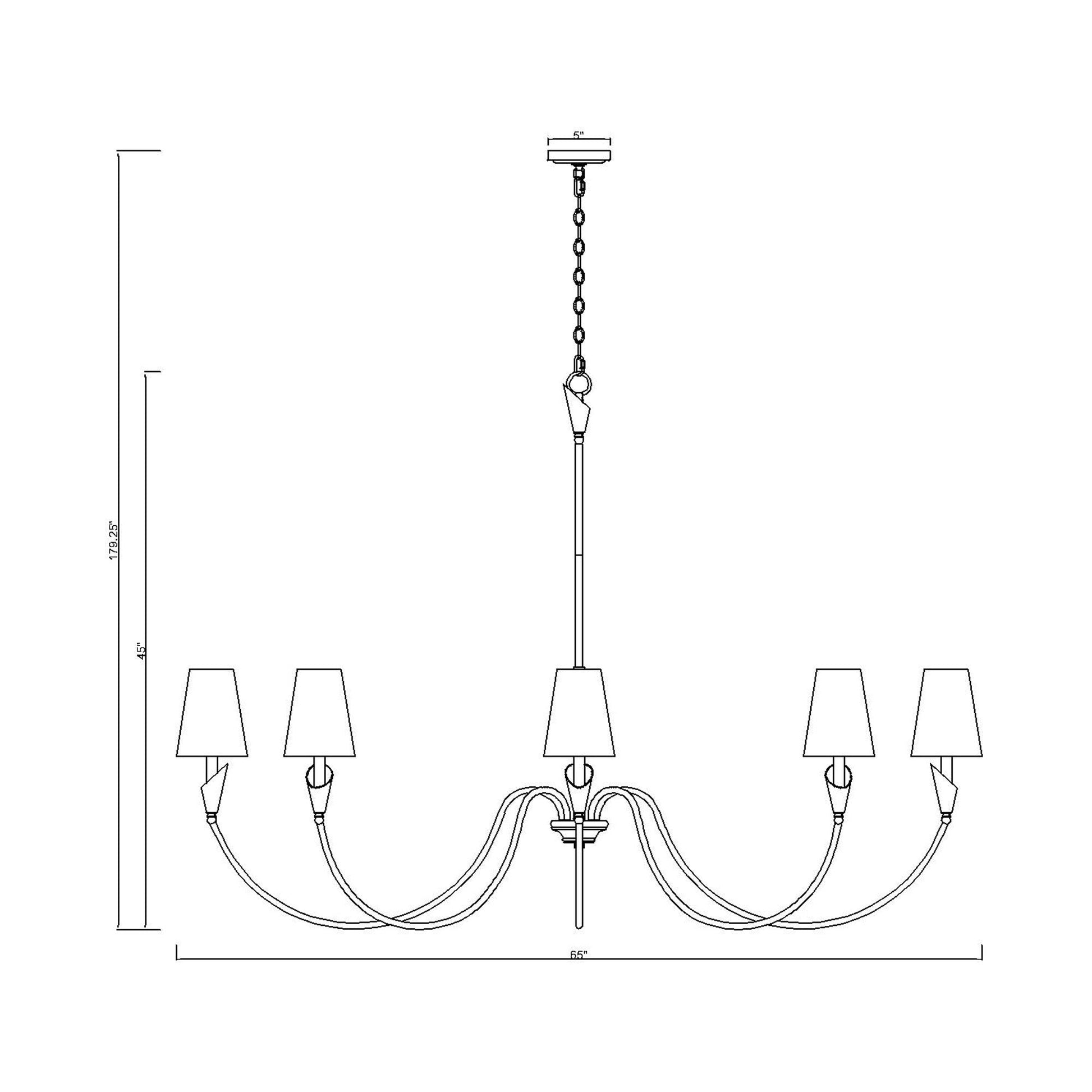 Claudelle Chandelier - line drawing.