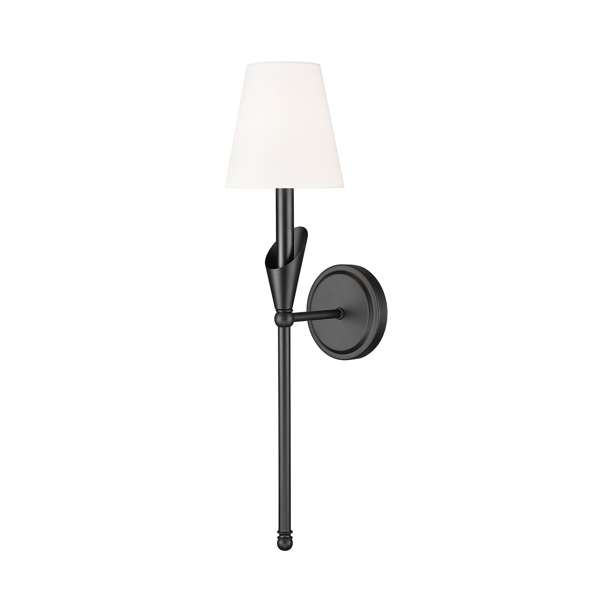 Claudelle Vertical Wall Light in Matte Black.