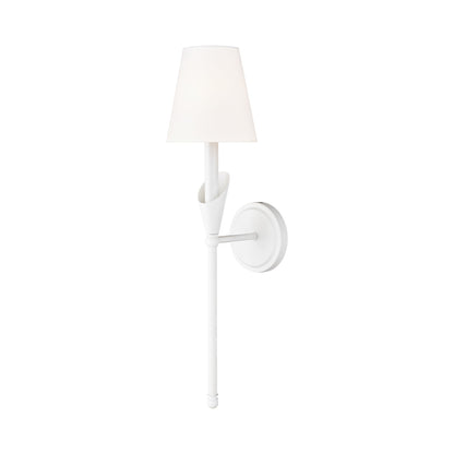 Claudelle Vertical Wall Light in Textured White.