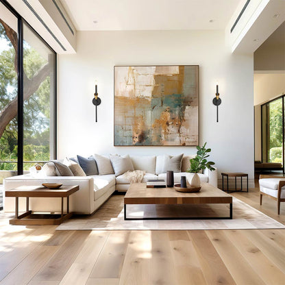 Claudelle Vertical Wall Light in living room.