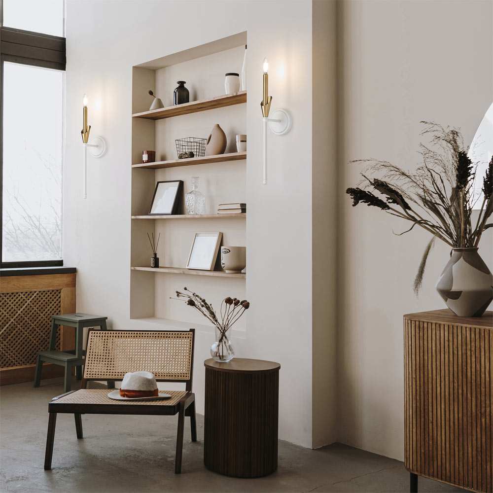 Claudelle Vertical Wall Light in living room.