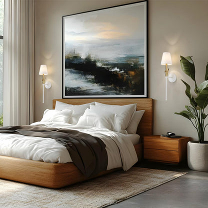 Claudelle Vertical Wall Light in bedroom.