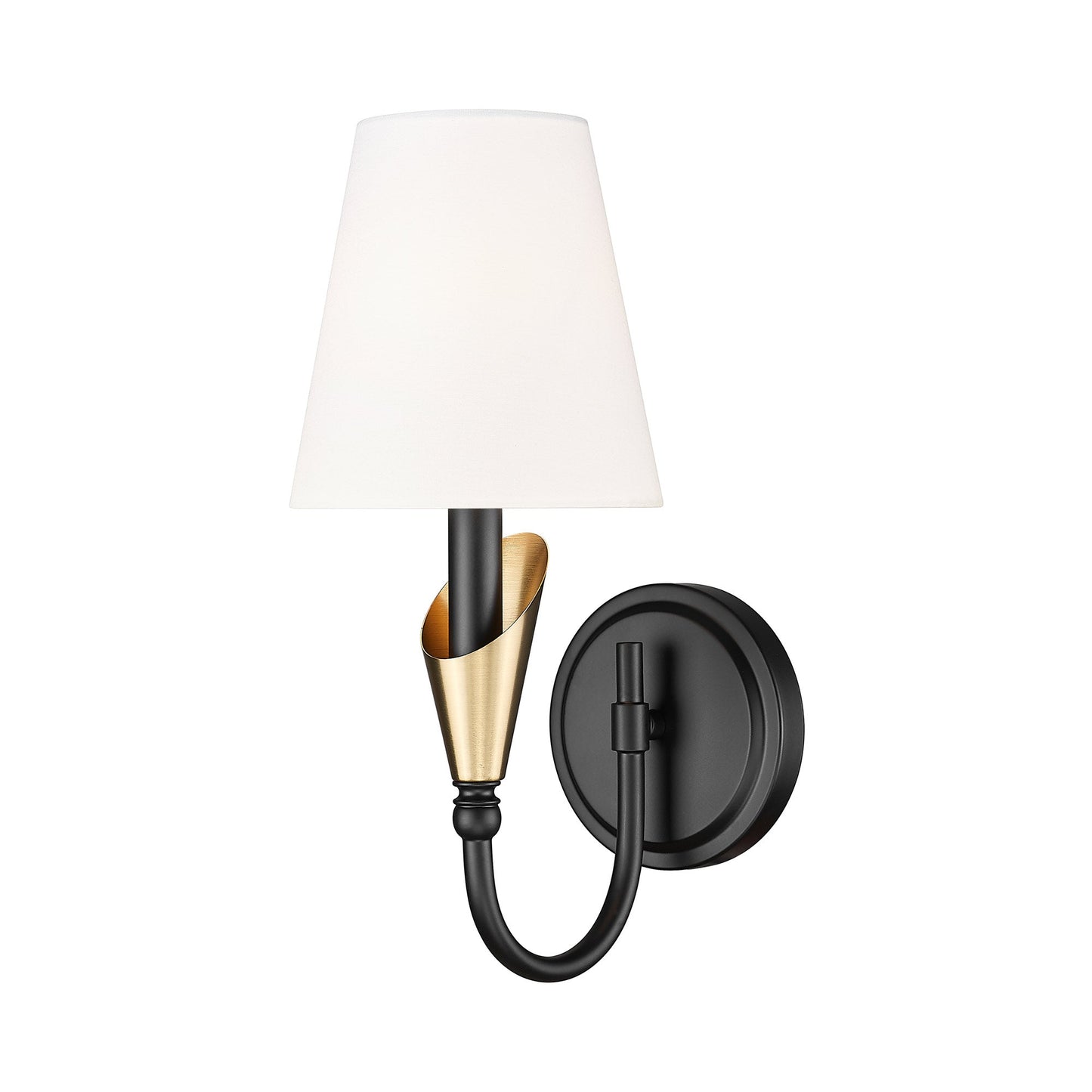 Claudelle Wall Light in Matte Black/Modern Gold (1-Light).