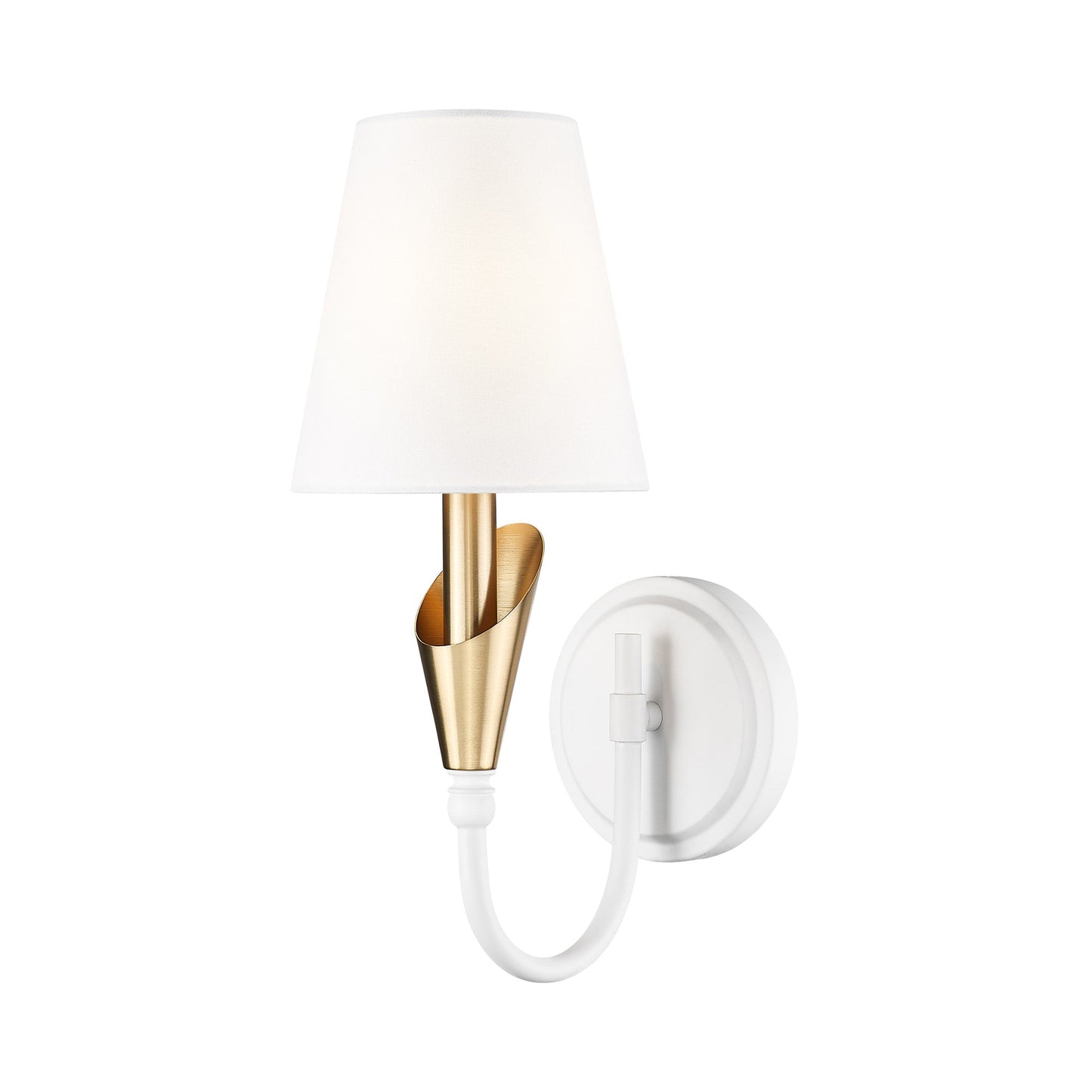 Claudelle Wall Light in Textured White/Modern Gold (1-Light).