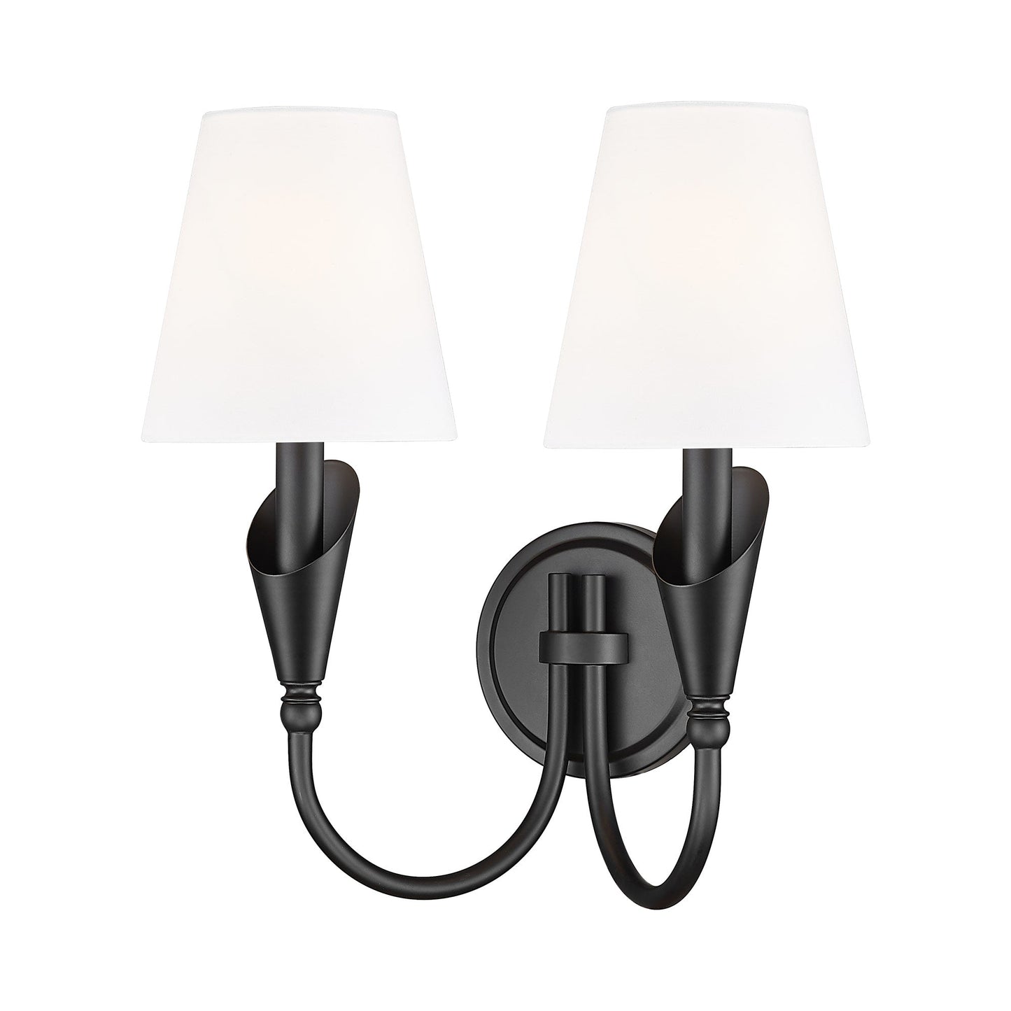 Claudelle Wall Light in Matte Black (2-Light).