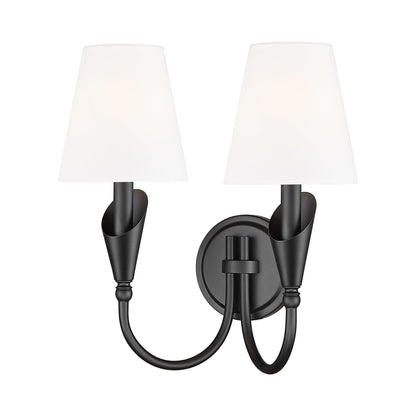 Claudelle Wall Light in Matte Black (2-Light).