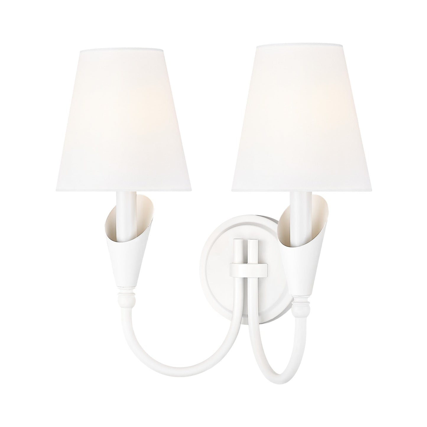 Claudelle Wall Light in Textured White (2-Light).