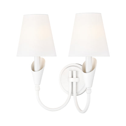 Claudelle Wall Light in Textured White (2-Light).