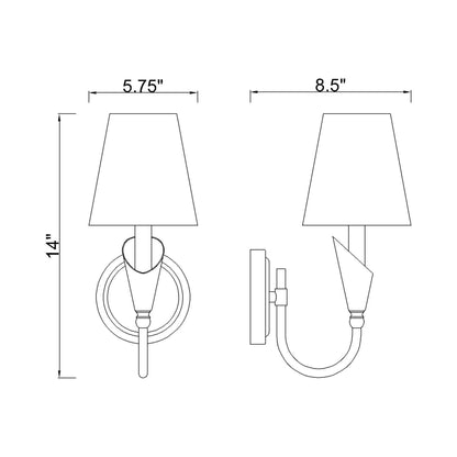 Claudelle Wall Light - line drawing.