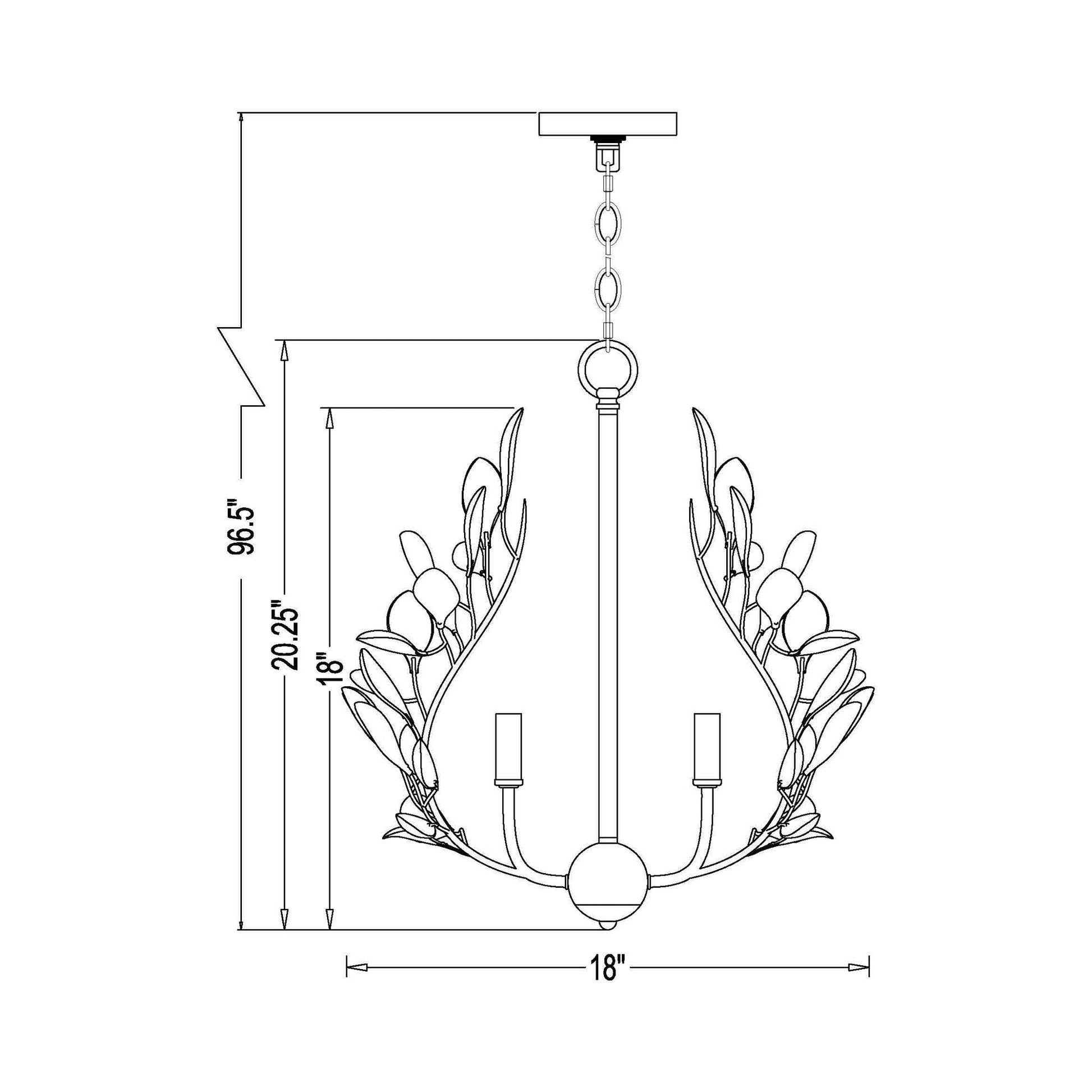 Claudine Chandelier - line drawing.