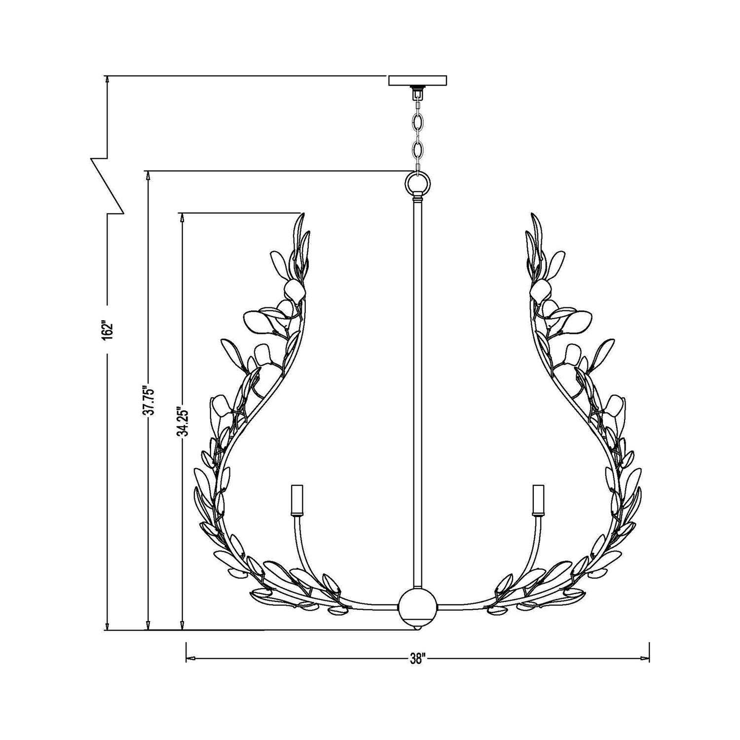 Claudine Chandelier - line drawing.