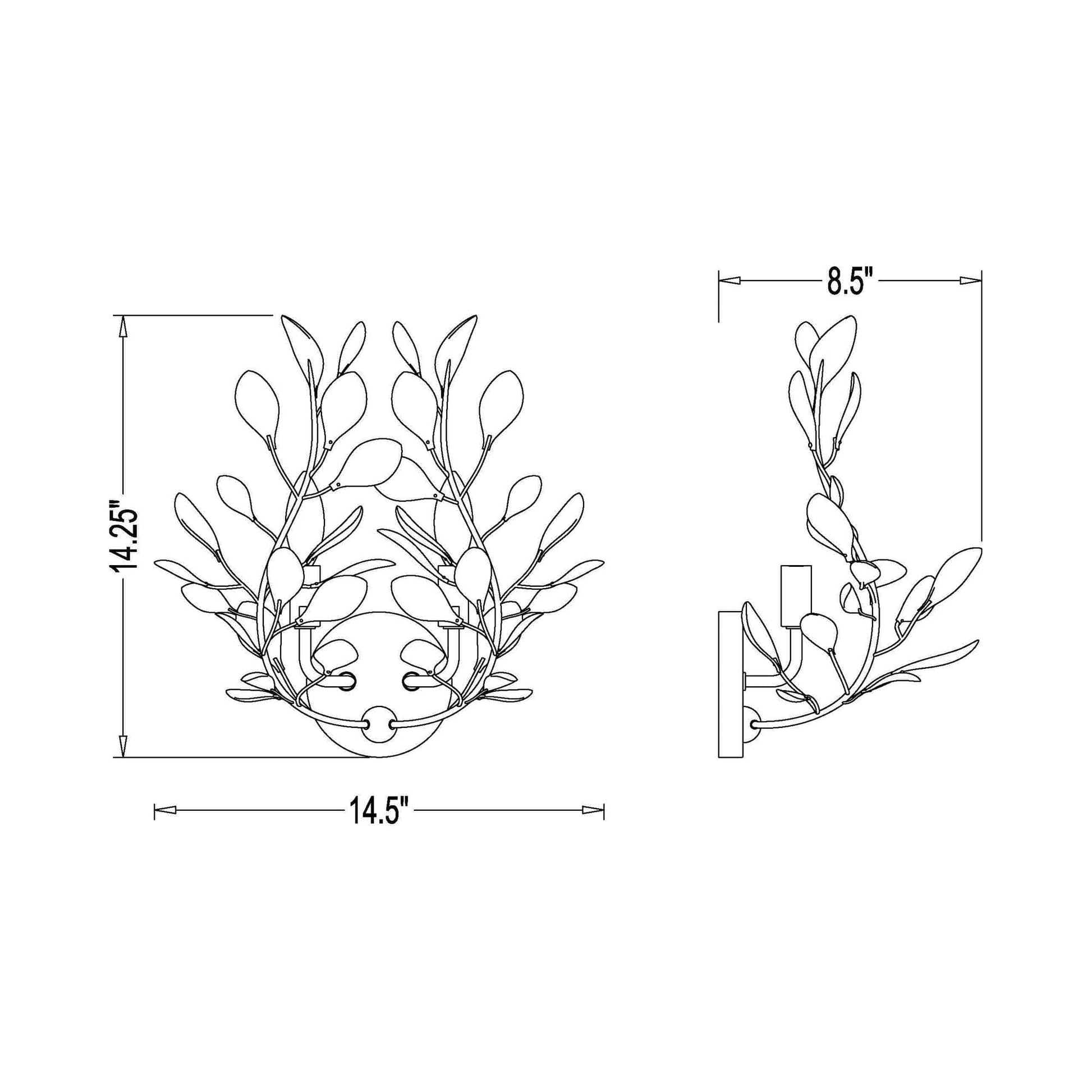 Claudine Wall Light - line drawing.
