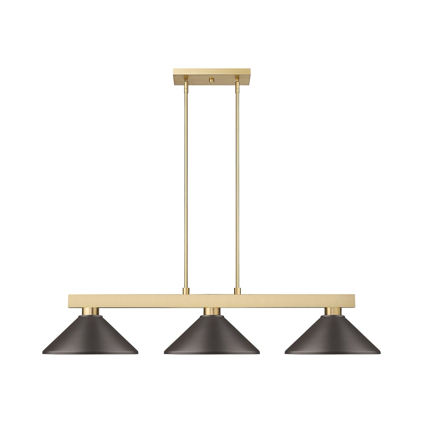 Cobalt Cone Billiard Pendant Light in Modern Gold/Bronze.