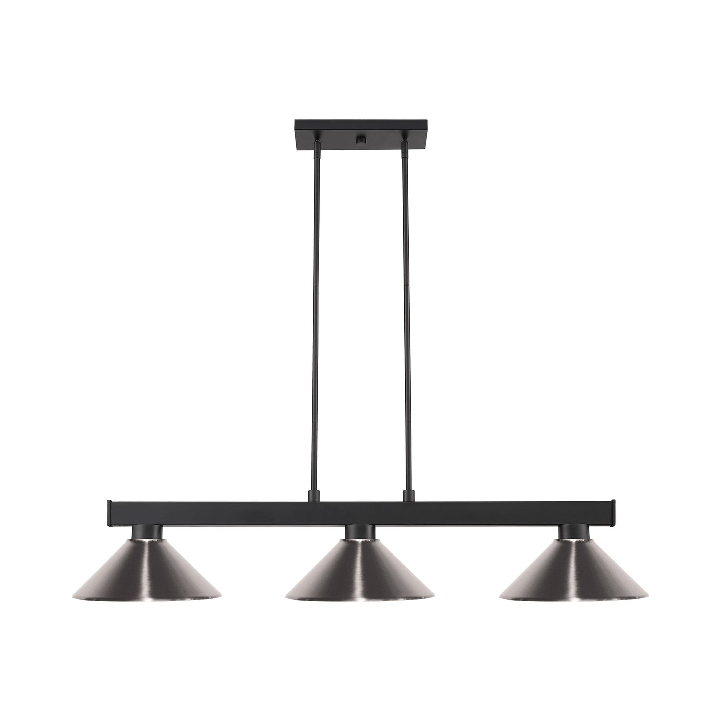 Cobalt Cone Billiard Pendant Light in Matte Black/Brushed Nickel.