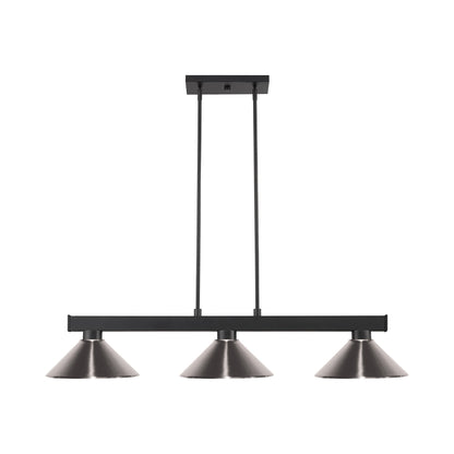 Cobalt Cone Billiard Pendant Light in Matte Black/Brushed Nickel.
