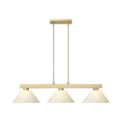 Cobalt Cone Billiard Pendant Light in Modern Gold/Golden Mottle.