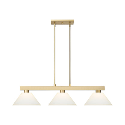 Cobalt Cone Billiard Pendant Light in Modern Gold/Matte Opal.