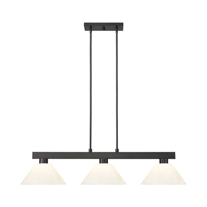 Cobalt Cone Billiard Pendant Light in Matte Black/White.