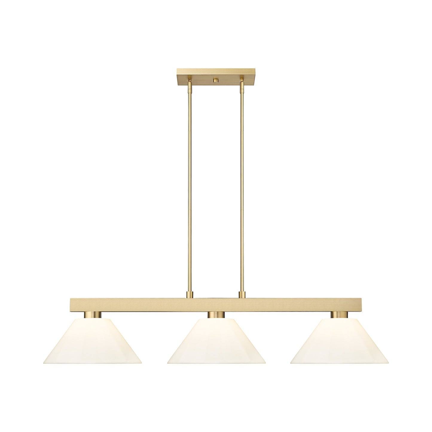 Cobalt Cone Billiard Pendant Light in Modern Gold/White.