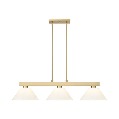 Cobalt Cone Billiard Pendant Light in Modern Gold/White.