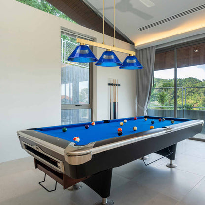 Cobalt Cone Billiard Pendant Light in playroom.