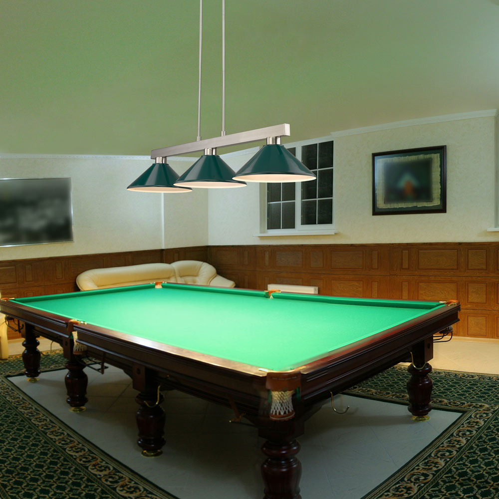 Cobalt Cone Billiard Pendant Light in playroom.