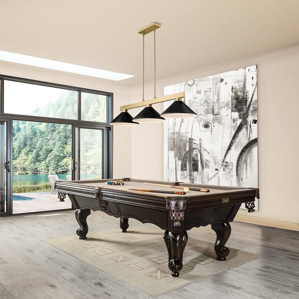 Cobalt Cone Billiard Pendant Light in playroom.