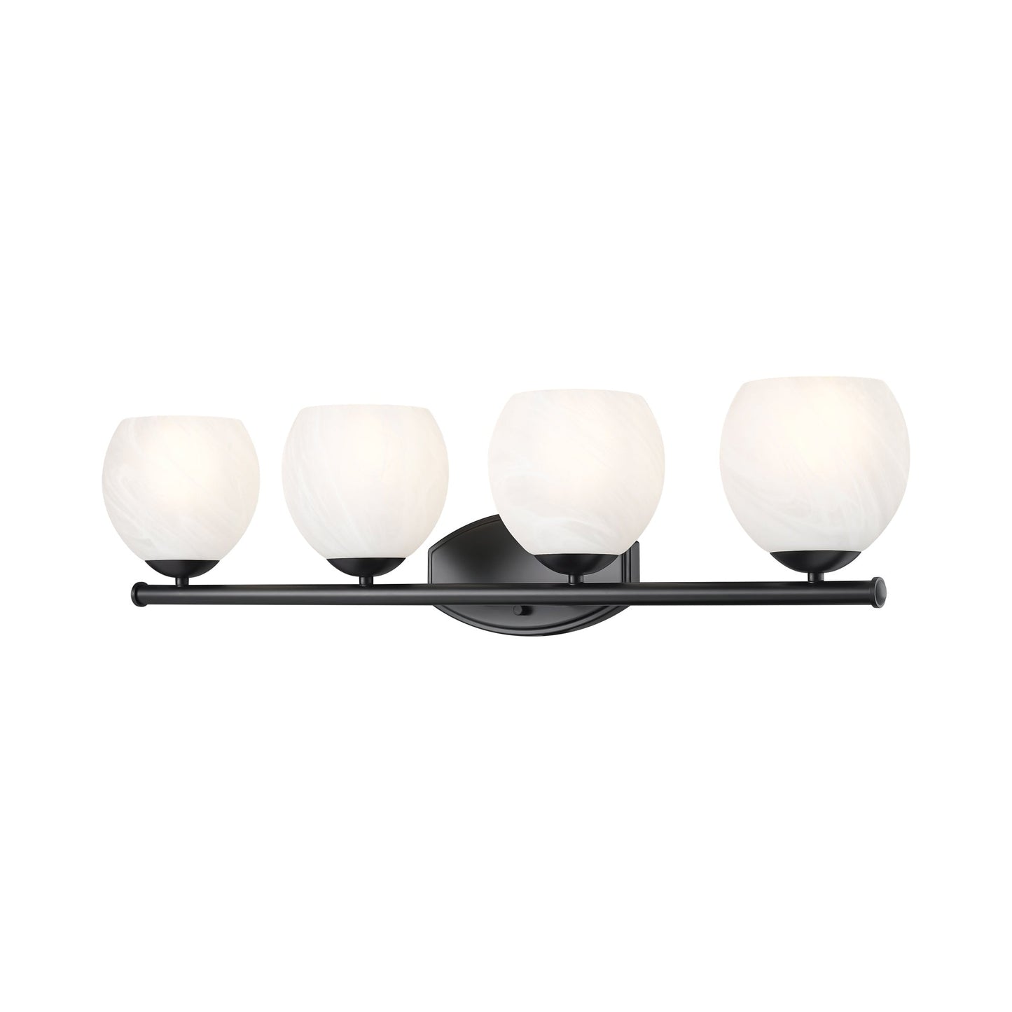 Colette Bath Vanity Light in Matte Black (4-Light).