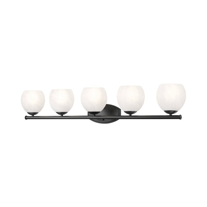 Colette Bath Vanity Light in Matte Black (5-Light).